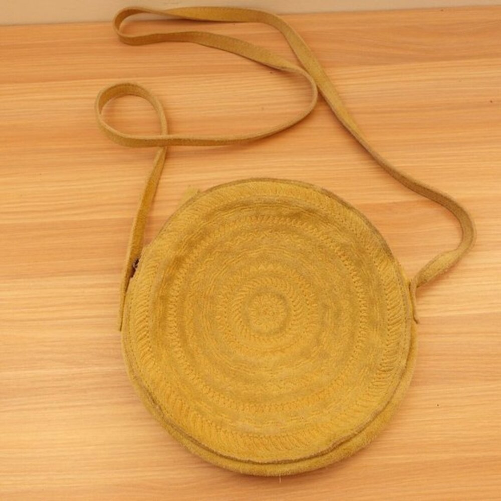 Green Leather Clutch Crossbody Small Shoulder Sling Moroccan Purse‎ Boho Circle